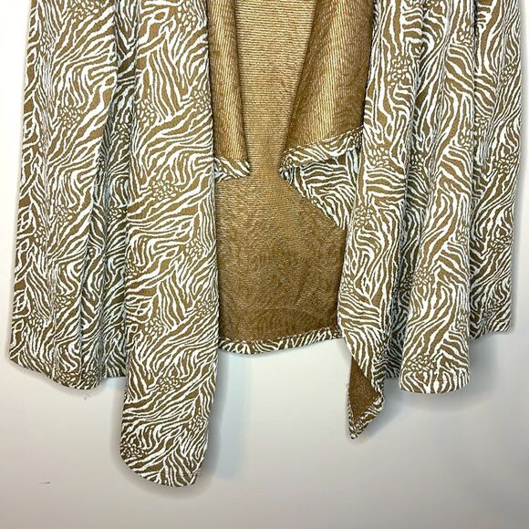 Kut from the Kloth Beige Zebra Print Open Cardigan Size Small - Picture 3 of 5